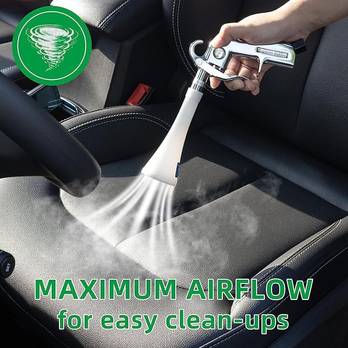 GOCCIDA Tornado Dry Cleaning Gun Interior Air Blow Gun for Car Detailing | Car Detailing Kit Interior Cleaner,Car Detailing Tools for Car Quickly Blasts Dirt and Dust with Nozzle and Dusting Brush