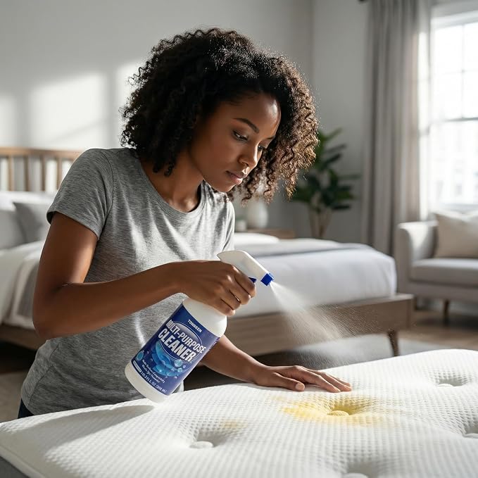 Mattress Stain Cleaner for Urine, Multi-Surface Spot Remover for Mattress,Effective on Fresh Stains, Drink Spills, and Light Soiling, Quick-Drying No-Rinse Formula with Brush Applicator, 500ml