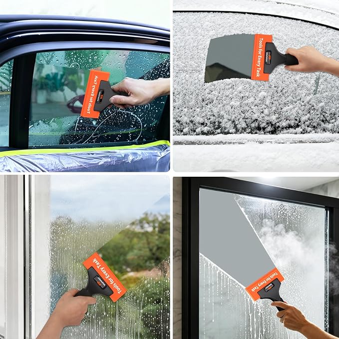 WRAPXPERT Rubber Squeegee 2 Pack, Window Tint Squeegee 5.1x 2 inch, Professional Tint Tool with 85A PU Blade for Front Windows Rear Glass, Auto Car Glass Film Installation