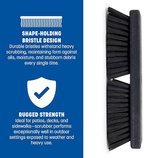 SPARTA Plastic Floor Scrub Brush, Brush Head Only, Deck Brush with ACME Standard Thread Fitting for Deck, Industrial Kitchens, and Hospitals, 10 Inches, Blue, (Pack of 6)
