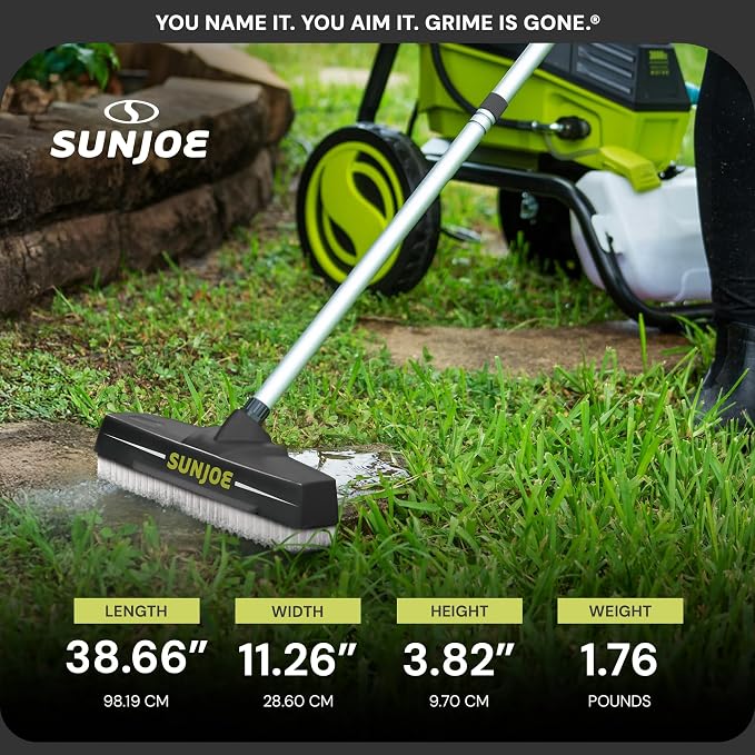Sun Joe SPX-PWB1 Power Scrubbing Broom for Sweeping and Surface Cleaning, Compatible with SPX Series Pressure Washers