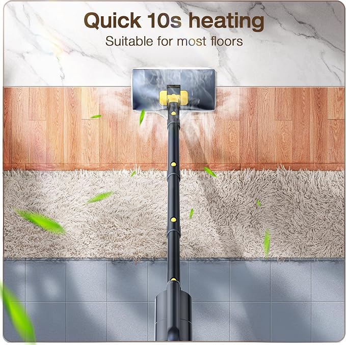 10-in-1 Steam Cleaner, Detachable Handheld Steam Mop for Multi-Surface | Quick 10s Heat, 350ml Water Tank and 2-Level Steamer for Cleaning Floor, Window, Carpet, BBQ Grill, Tile, Sofa, Car and Grout