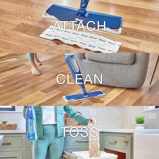 Bona Multi-Surface Floor Cleaning Pads - Refills - Heavy-Duty,Disposable,Microfiber Pads for Easy Floor Cleaning,(Pack of 54)