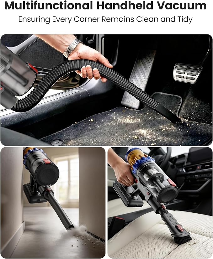 Cordless Vacuum Cleaner, 650W/55Kpa Vacuum Cleaners for Home, 70Mins Stick Vacuum with Self-Standing,Anti-Tangle,Wall Mount Charging,Lightweight Wireless Vacuum for Hardwood Floors Carpet Pet Hair Car