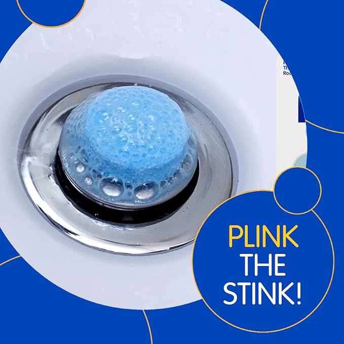 COMPAC HOME Plink Advanced Drain Cleaner & Deodorizer - Hard Water Scale Removal Technology with Fresh Lemon Scent, Family Size Bulk Pack for Kitchen Sinks & Garbage Disposals, 24 Tablets