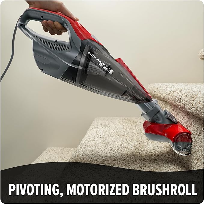 Dirt Devil Scorpion Plus Handheld Vacuum, Powerful Suction, Lightweight | Includes Pivoting Stair and Upholstery Tool, Hose and Dusting Brush, Corded Portable Vacuum