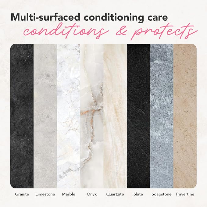 CLARK'S Stone & Quartz Cleaner Countertop with Microfiber Cloth, Citrus Scent - Granite Countertop Cleaner and Polish for Marble Cleaning - Clean and Shine Soapstone, Quartzite, Limestone - 12oz