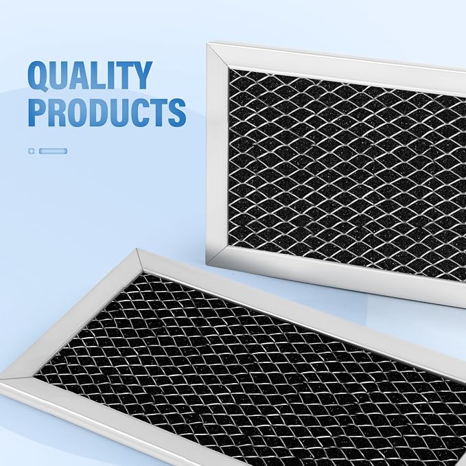 8Pcs Microwave Charcoal Filter Replacement for GE JX81H WB02X10956, Microwave Filter Replacement 8.67" x 3.95" Air Carbon Filter