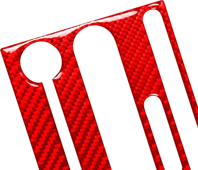 Red Real Carbon Fiber Trim for Ford Mustang Accessories | for GT Shelby 2005 2006 2007 2008 2009 Central Console Panel Air Outlet Vent Kit Interior Thick Overlay Decal 7PCs
