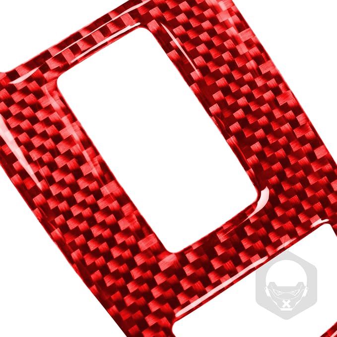 Window Switch Panel Trim Fit for Dodge Charger/Chrysler 300 2011-2023 | Real Carbon Fiber | Accessories | Window Lift Button Trim Sticker | Thick Overlay | Self-adhesive | Red