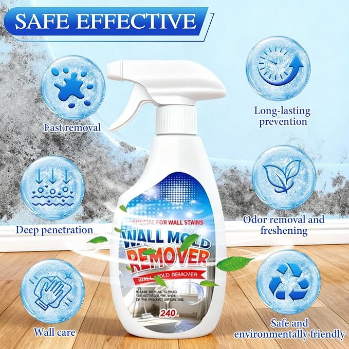 Highly Effective Removal Spray,Wall Cleaner Spray,Multi-Surface Cleaning Solution,Wall Cleaner for Wood,Tile,Fabric,Bathrooms,Kitchens - 8.12 Fl oz