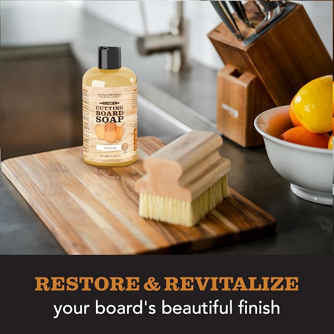 CLARK'S Cutting Board Cleaner Unscented - Soap for Butcher Block, Countertop and Utensils - Cleans and Restores Wood - Use Before Food Grade Mineral Oil