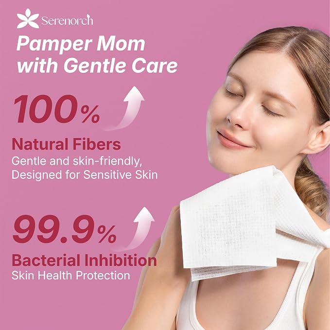 Mother's Day Box Disposable Face Towels XL, 50 Count | Mother's Day Packaging, Ultra Soft Facial Tissues for Sensitive Skin, Makeup Remover Dry Wipes, Gift for Mom