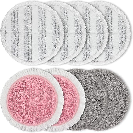 Spin Cordless Electric Mop Pads: 7.5/7.48/7.28/7 Inch Steam/Electric Mop Pads Replacement for Vmai/eous/idoo/alfabot/devoac - Round Velcro Scrubber Reusable Mop Pads Refill for Floor Cleaning 8 Pack