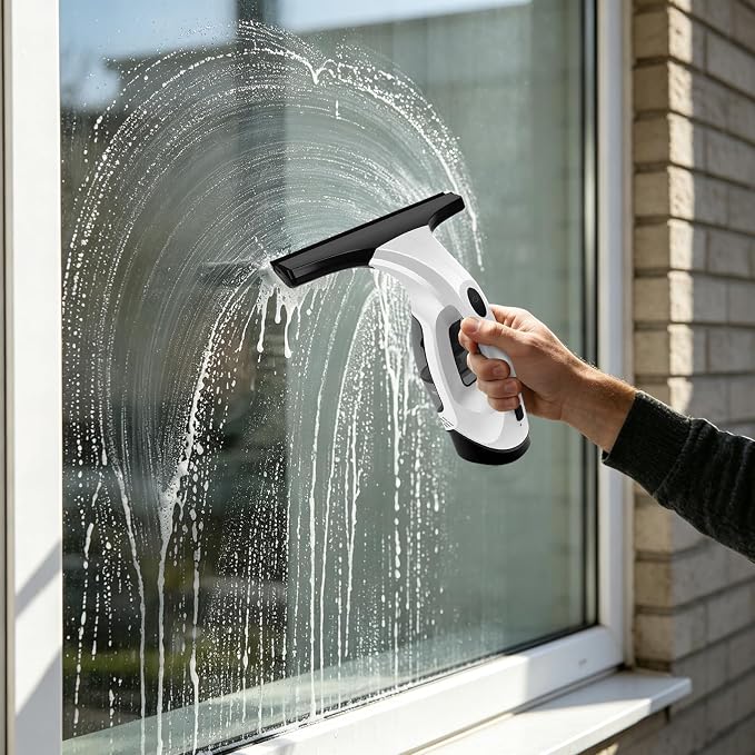 Electric Window Cleaner，Cordless Glass Vacuum，Rechargeable Squeegee | 2000Pa Suction，Streak-Free Shine，for Home Windows，Shower Doors，Car Windshields，Lightweight 1.08kg
