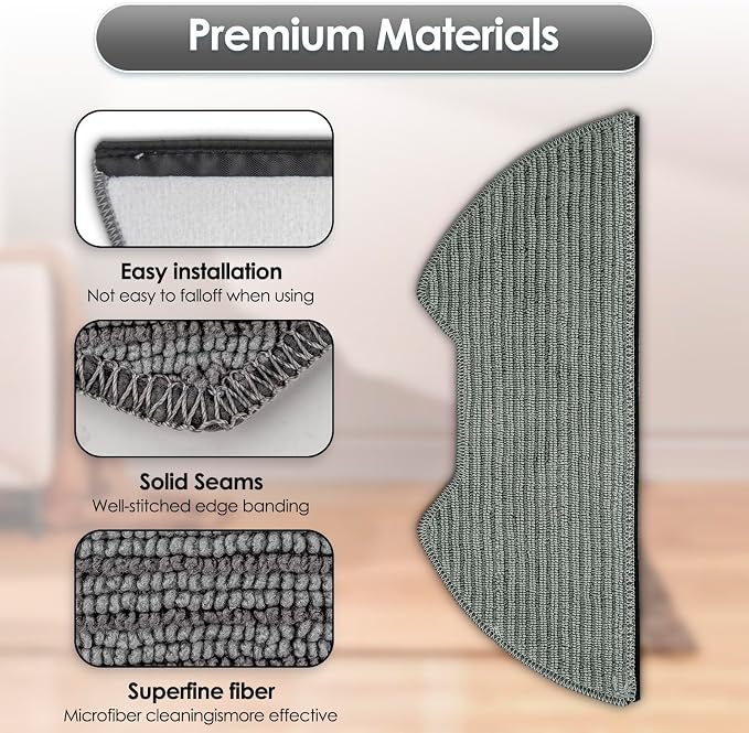 (4 Pack) UR2650WS Replacement Mop Pads Compatible with Shark Matrix Plus 2-in-1 Robot Vacuum Cleaner, Washable Mop Cloths, Mop Pad Refill Accessories kit, Mopping Pads