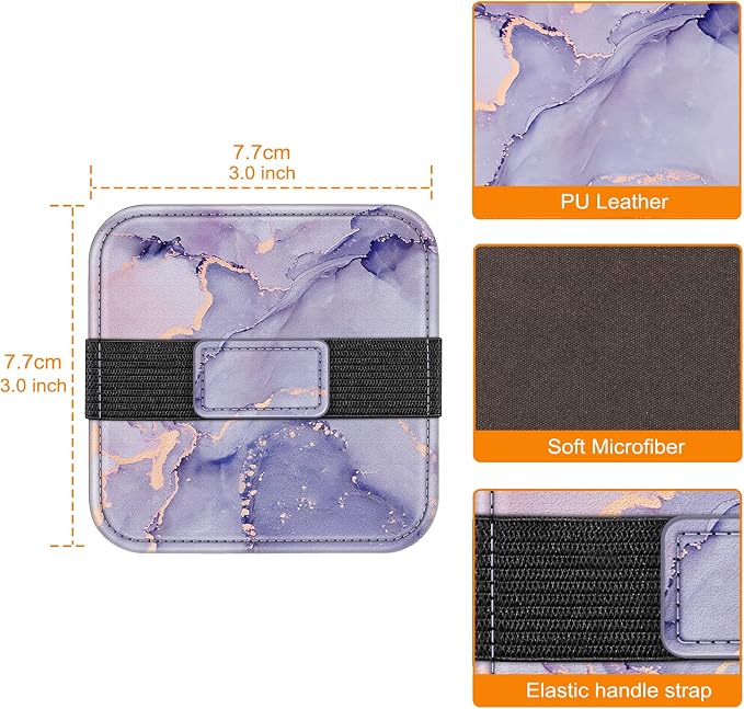 Fintie Screen Cleaning Pad, [4 Pack] Soft Cloth Car Phone Screen Cleaner | Microfiber Wipe Cleaning with Elastic Strap for iPad, iPhone, MacBook, Tablets, Laptop, Monitor (Marble)