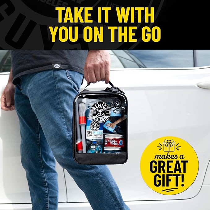 Chemical Guys, 10-Piece Interior Cleaning Kit, Cleaner, Brushes, Gel & Bag | Reaches vents, seams and screens most sprays miss, a complete set to detail every surface, and a solid gift