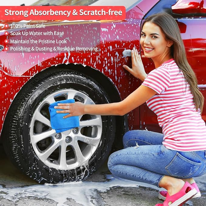 Shop Towels, 150 Pack Cleaning Rags Microfiber Towels, Bulk All-Purpose Microfiber Cleaning Cloth Lint-Free Wipe Washcloth for Commercial Garage Automotive & Housekeeping 11.5"*11.5"
