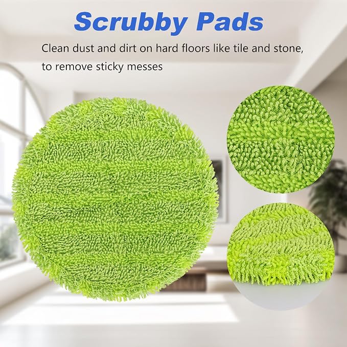 Electric Mop Pads, 6.3inch Floor Cleaning Round Spin Mop Pads for Electric Mop, 6.3inch Round Spin Electric Mop Pads (10 Pack)