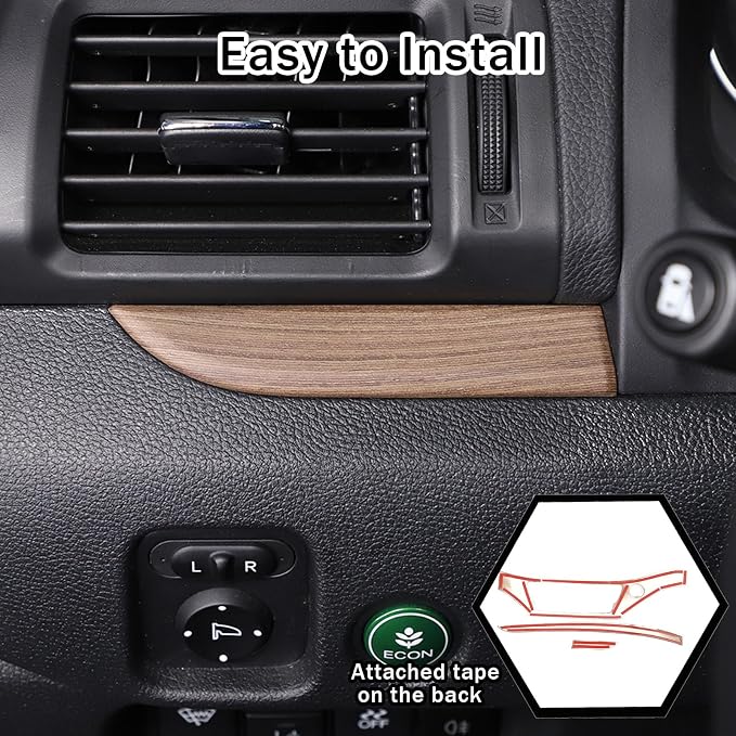 Center Console Dashboard Panel Strip Trim for Honda Pilot 2016-2022 Interior Decorative Cover Protector Accessories Anti Scratch ABS Material (Pear Wood Grain)