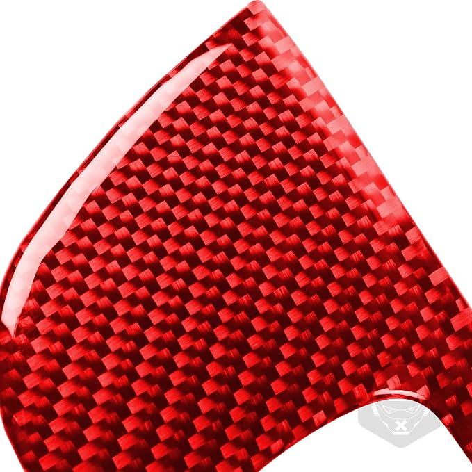 Door Control Panel Fit for Dodge Charger/Chrysler 300 2011-2023 | Real Carbon Fiber | Accessories | Trim Door Control Surround Cover Stickers | Thick Overlay | Self-adhesive | Red