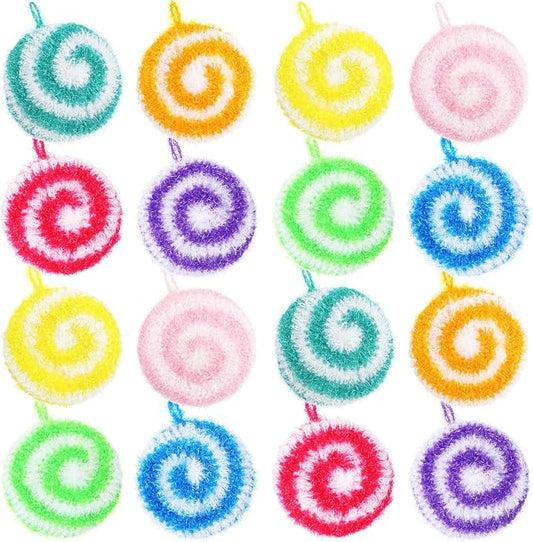 Kenning 12 Pcs Dish Scrubber Non Scratch Dish Washing Scrubbers Reusable Household Cleaning Kitchen Tools for Dishwashing Washing Dishes Cookware Tubs Sinks (Candy)