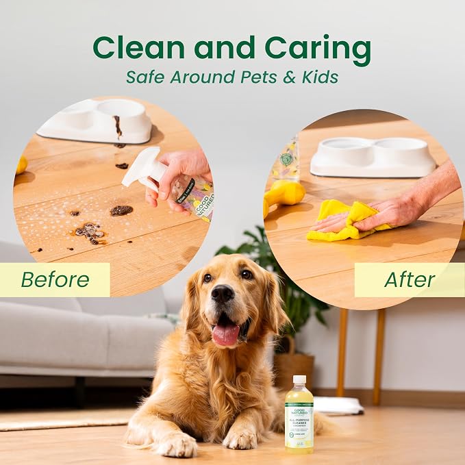 Good Natured Brand All-Purpose Cleaner Concentrate | 8oz makes 128oz | Lemon Essential Oil | 16X Concentrated Natural Multi-Surface Cleaner