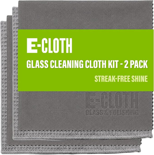E-Cloth Window and Glass Cleaner Kit, Just Add Water - 2 Kits | Chemical-Free Cleaning - Reusable & Machine Washable Towel, Versatile Use for Mirrors, Cars, & Lenses, Alaskan Blue