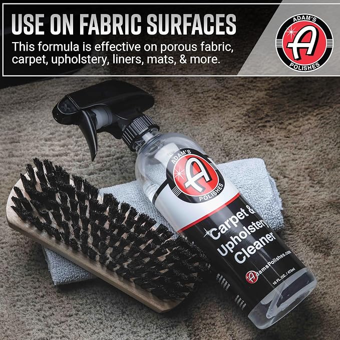 Adam's Polishes Carpet & Upholstery Cleaner - Powerful Carpet Cleaner For Auto Detailing | Cloth, Upholstery & Fabric Car Interior Cleaning Solution | Stain Remover Spray For Car Seat, Floor Mats