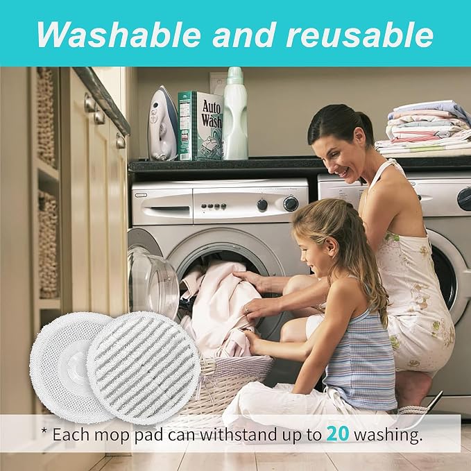 AIR U+ 8 Pack Steam Mop Replacement Pads for Shark Steam & Scrub Mop | Washable Steam Mop Pads for Various Floor Type, for Shark S8201 S8001 S7001 S7201 S7000AMZ S7000 S7005 S7020 S7001C Steam Mop