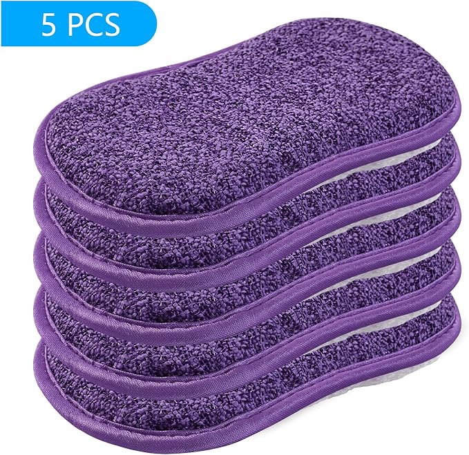 Kitchen Dish Sponge Scrubber Non Scratch, Dishcloth No Odor Reusable Washable Multipurpose Scrub Pads Sponges Heavy Duty for Dawn Dish Soap Cleaning of Sink Pans