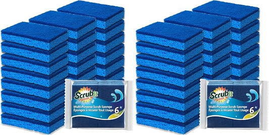 Scrubit Non-Scratch Cleaning Scrub Sponges- Scrubbing Dish Sponge Ideal for Washing Kitchen,Dishes, Bathroom &More – Dishwashing Sponge Along with A Thought Scrubber – 24 sponges (Pack of 2)