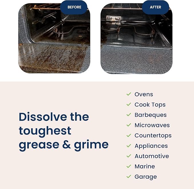 Truly Free Heavy Duty Degreaser - Grease Remover & Grime Cleaner for Kitchen, Automotive & More, Household Cleaning Supplies, Fragrance-Free, Includes 16 oz Reusable Empty Bottle + Two Fills, 3 oz ea.