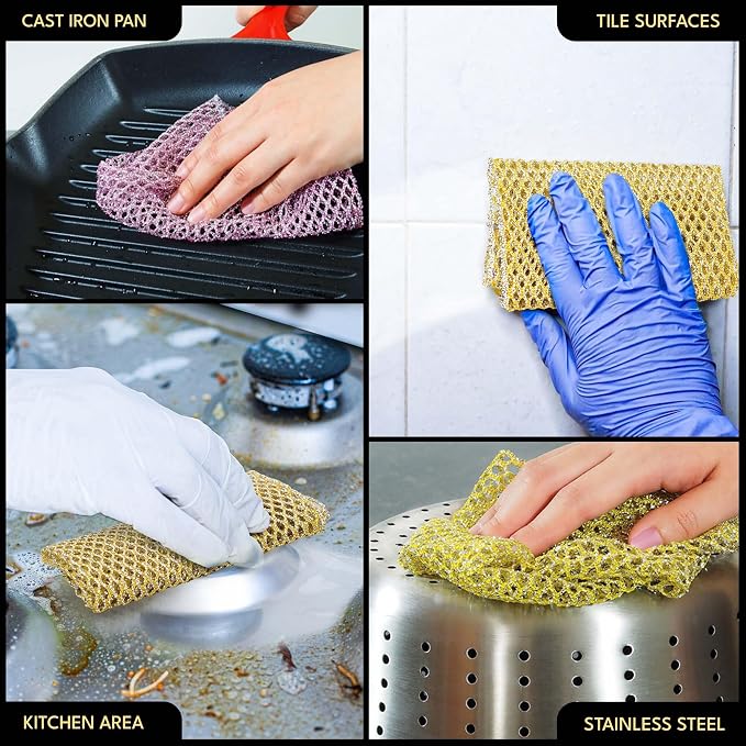 Non-Scratch Dish Scrubbers (24 Pcs) — Outlasts 7+ Sponges, Stays Odor-Free | Replace Smelly Kitchen Sponges | Non-Absorbent Mesh | Safe on Non-Stick, Cast Iron, Glass | Made in Korea Since 2012