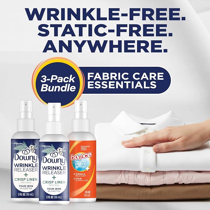 Downy Wrinkle Release Spray Bundle w/Bonus 3oz Bounce Spray Sample - 2 Pack