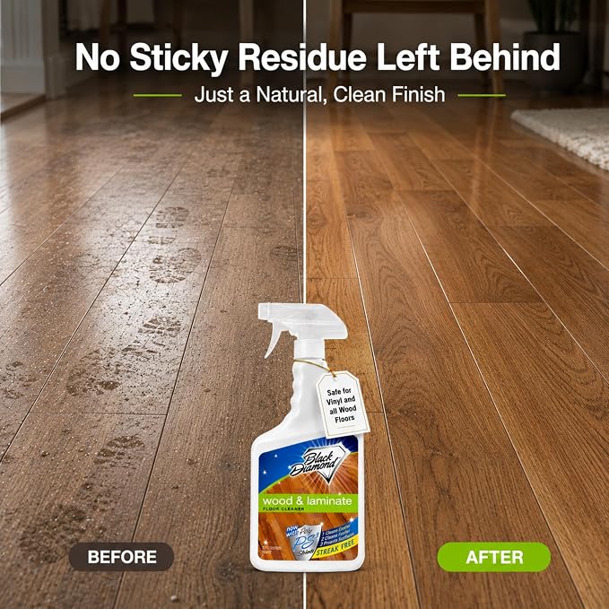 Black Diamond Stoneworks Wood & Laminate Floor Cleaner – No-Rinse Streak-Free Cleaner for Hardwood, Laminate, Engineered Wood & Luxury Vinyl Plank Floors (4 Gallons)
