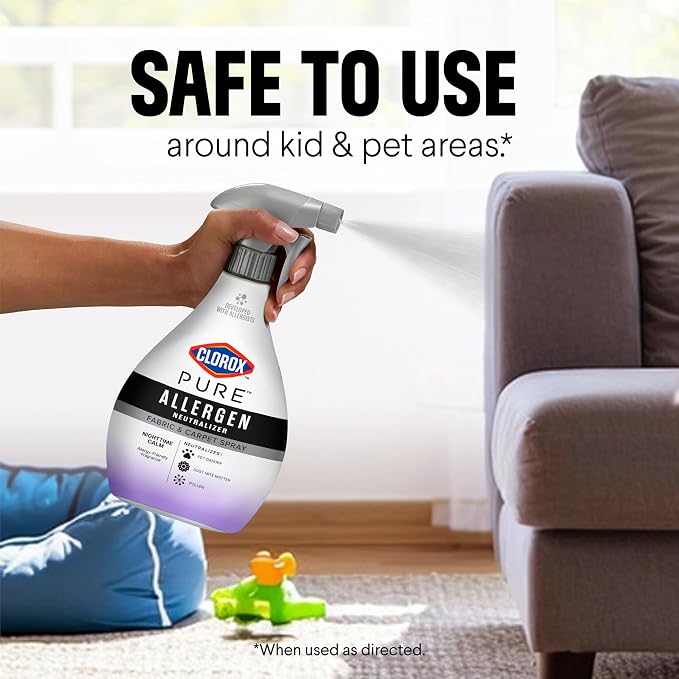 Clorox PURE Allergen Neutralizer Fabric and Carpet Spray, Nighttime Calm, 26 Fluid Ounces