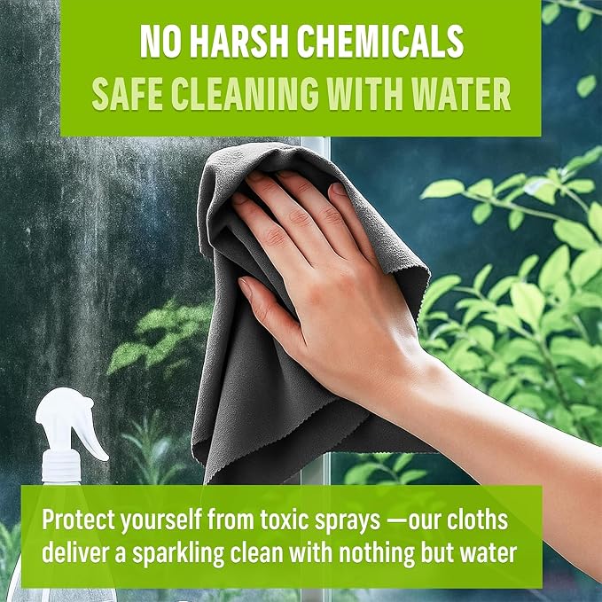 E-Cloth Window and Glass Cleaner Kit, Just Add Water - 2 Kits | Chemical-Free Cleaning - Reusable & Machine Washable Towel, Versatile Use for Mirrors, Cars, & Lenses, Alaskan Blue