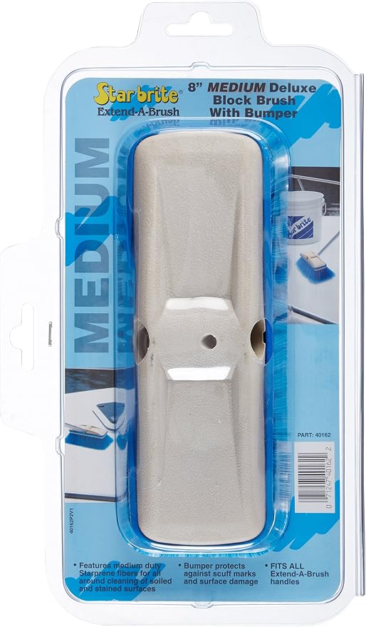 STAR BRITE Deluxe Medium Wash 8" Brush Head with Bumper, Dual Connections