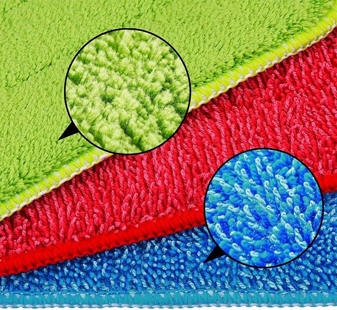 Microfiber Replacement Mop Pads, 18" x 6" Wet & Dry Home & Commercial Cleaning Refills, Colorful Reusable Floor Mop Pads, Washable Floor Cleaning Pads, 6 Pack | 6 Pack Microfiber Replacement Mop Pads, 18" x 6" Cleaning Refills, Colorful Reusable Floor ...