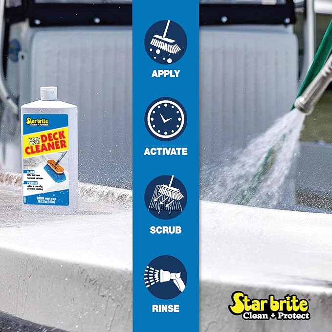 STAR BRITE Non-Skid Deck Cleaner & Protectant - Lift Dirt & Stains From Fiberglass, Painted Surfaces, More, 32oz (085032)