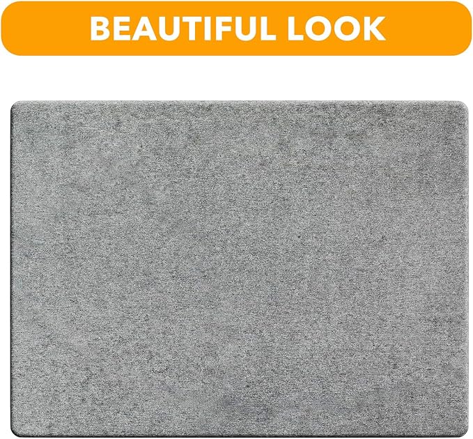 SpaceAid Stone Drying Mat for Kitchen Counter, Bamboo Rack Dish Pad, Instant Dry Diatomaceous Earth Mat Dishes, Stone Dish Fast Drying Mat Board (15.8 x 11.8 inch, Gray)