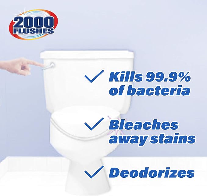 2000 Flushes Blue Plus Bleach Automatic Toilet Bowl Cleaner, 1.25 OZ