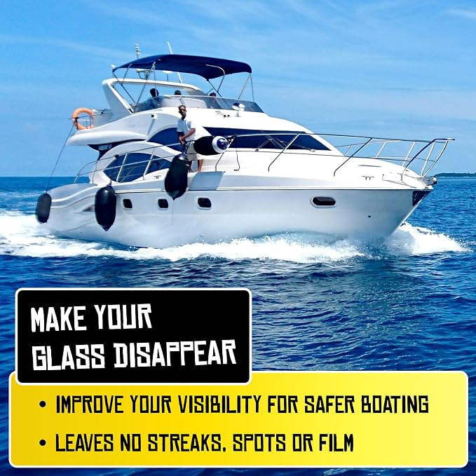 Boat Juice 2in1 Boat Glass Cleaner & Anti-Fog Spray | Boat Cleaner for Glass, Windows, & Electronic Screens | Lemon Drop Scent | Marine Detailing & Cleaning Supplies, Accessories | Made in USA (16oz)