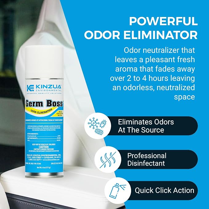 Germ Boss Strong Odor Eliminator, Fast-Acting Cleaning & Deodorizing Fogger, Mold Bomb Fogger for Smell Control with Fresh Scent, Covers Up to 1,000 cu ft, 6 oz, Pack of 3