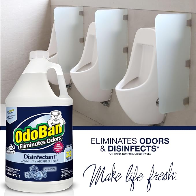OdoBan Disinfectant Concentrate and Odor Eliminator, Made in the USA, Night Ice Scent, 2 Gallons