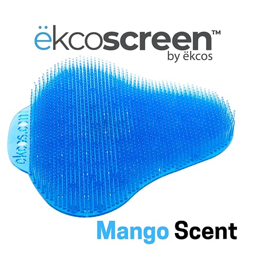 Diversey Ekcos EKS-8BM-12 ekcoscreen 60 Day Premium Anti-Splash Urinal Screen, Deodorizer for Cleaner Restrooms, Mango Scent, Blue, 12-Screens