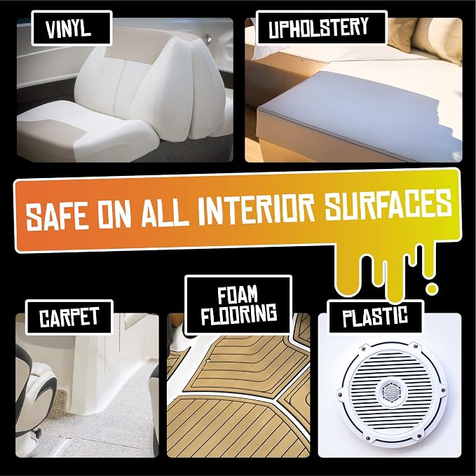 Boat Juice Interior 2-in-1 Vinyl Boat Seat Cleaner & Ceramic UV Protectant Spray | Marine Interior Detailing | Upholstery, Carpet & Plastic | Orange Creamsicle Scent | Made in USA