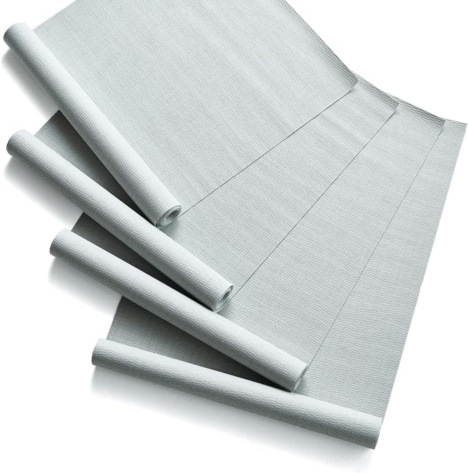 Replacement Fabric Panels for Sliding Glass Door (4-Pack, 23"x96"), Fabric Only, Natural Woven Blind Slats, Trimmable, Sheer, Track & Bottom Rail Not Included,Sliver Gray